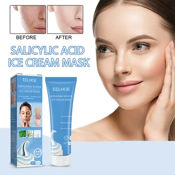 Ácido salicílico, Poros do Psiquiatra Ice Cream Máscara de Óleo de Controle de Remoção de Acne Cravo Limpeza Profunda, Hidratação nutre a Pele de Cuidados de 60ml