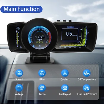 A grande Tela do Painel do Carro de Computador Head Up Display Turbo Boost Alarme OBD2+GPS Smart Velocímetro Auto Scanner Multi-Função