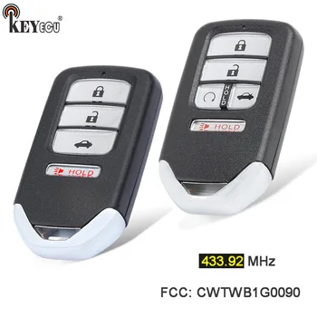 KEYECU 433.92 MHz 4A FCC ID: CWTWB1G0090 Substituição 4 5 Botão Remoto Chave do Carro Fob para Honda Accord 2018 2019 2020 2021