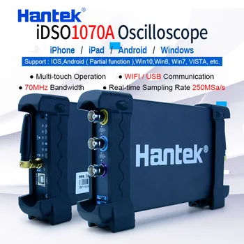 Hantek Oficial Osciloscópio Digital 2CH iDSO1070A USB para iPhone/iPad/Android/Windows Osciloscopio Portatil Com WIFI Oscilógrafo