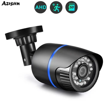 AZISHN 5MP AHD Câmera de Alta Definição com Visão Noturna Infravermelho CCTV de Segurança de Casa ao ar livre Bala de plástico Câmera AI Detecção de Movimento