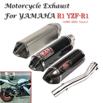 Para Yamaha R1 YZF-R1 1998-2003 Yoshimura de Exaustão da Motocicleta de Escape Silencioso Removível DB Killer Meio de Conexão de Ligação de Tubos