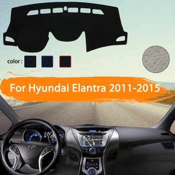 Para Hyundai Elantra 2011~2015 MD UD Avante Carro Tampa do Painel de controle Traço Tapete Dashmat painel de Bordo Almofada de Sol Sombra Tapete de Acessórios para carros