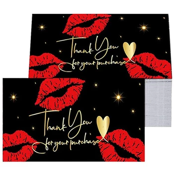 10-50pcs Lábios Vermelhos Beijo de Amor, Cartões de Agradecimento para Apoiar o Meu Pequeno Cartão de visita para a Sacola de Compras de oferta de Flores Decoração Graças Cartão