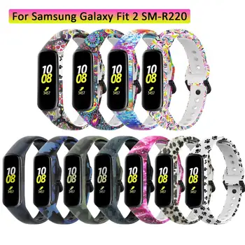 Macio Bracelete Pulseira de Esporte Substituição da Correia Coloridas de Silicone Para Samsung Galaxy Fit 2 SM-R220