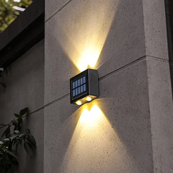 Luz Solar Impermeável Inteligente de Controlo de Luz Exterior Solar da Lâmpada para o Jardim Rua da Paisagem Varanda Decoração Solar, Lâmpada de Parede