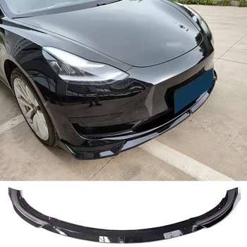Pára-Choque Dianteiro Divisor De Lábio Difusor E Spoiler Saia Do Corpo Kit De Tira Decorativa Pá Para Tesla Model 3 Limousine 2016 - 2021