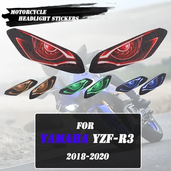 Moto Farol Adesivos 3D Carenagem Dianteira Luz de Cabeça Autocolante de Protecção Para a YAMAHA YZF-R3 YZFR3 YZF R3 2018-2020 R 3