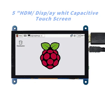 EQV de 5 polegadas Portátil Monitor HDMI 800 x 480 Capacitiva de Tela de Toque do LCD para o Raspberry Pi 4 3B+/ PC/Pi de Banana