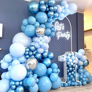 Balões Azuis Arco Kit Azul Balão Garland Fundo De Festa De Aniversário, Decorações De Crianças Do Chuveiro De Bebê Decoração Balões De Casamento Em Balão