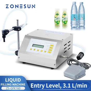 ZONESUN Controle Digital Líquido de Enchimento da Máquina GFK160 Álcool Beber Bebidas Perfume Suco de Garrafa Pequena de Leite de Enchimento