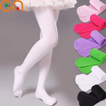 As meninas do Ballet Dança da meia-Calça Crianças de Uma Seção Fina de Moda da meia-Calça de Veludo Bebê Preto Sólido Branco Meias Para 0-15Y Crianças CN