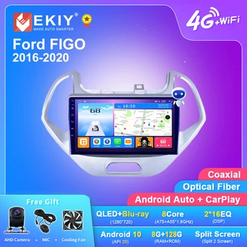 EKIY T7 DSP Android De 10 Rádio do Carro Para Ford FIGO 2016-2020 Leitor Multimédia Carplay GPS Navi Não 2din Gravador de Fita de Chefe da Unidade de DVD