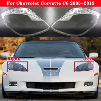 Farol Dianteiro do carro Tampa Para o Chevrolet Corvette C6 2005-2013 Farol Abajur Lampcover Cabeça de luz da Lâmpada de Cobre Shell de vidro
