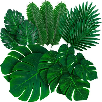 Artificial Tropical De Folhas De Palmeira Safari Selva Decoração Havaiana Festa Luau Folha Mesa De Casa De Decoração De Casamento, Aniversário Falso Plantas