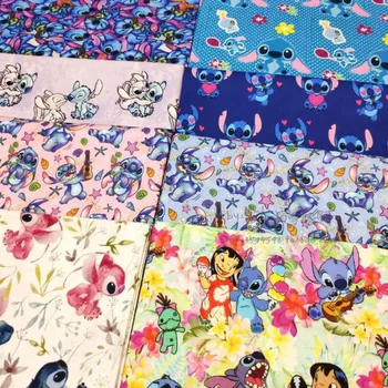 Venda Da Disney Lilo & Stitch 100 Algodão Material De Tecido Para Roupas Vestido De Retalhos De Costura, Capa De Agulha