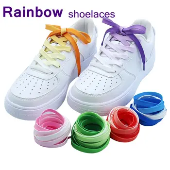 10 Cores de Televisão Cordões de sapatos de arco-íris de Laços de Homens e Mulheres Universal Casuais Sapatos de Lona Colorida Atacador 90/120CM Poliéster