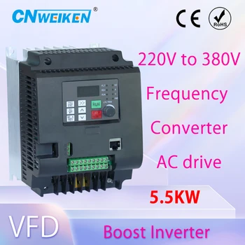 Inversor de 5.5 KW 220 em 380 fora da fase monofásica 220V elétricos do agregado de entrada trifásica 380V saída