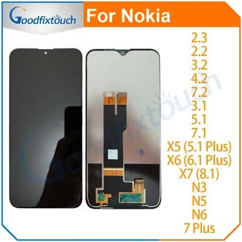 LCD Para Nokia 2.3 2.2 3.2 4.2 7.2 X5 X6 X7 8.1 5.1 6.1 7.1 7 Plus 7Plus Display LCD Tela de Toque do Painel de Vidro do conjunto do Digitador