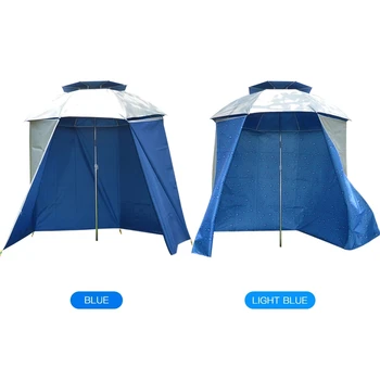 4.8x1.5M Guarda-chuva Abrigos à prova de chuva Parede Tenda de Pano Anti-UV Pesca Dobrável Sombra Praia Proteger Avental Caminhadas Equipamentos de Camping