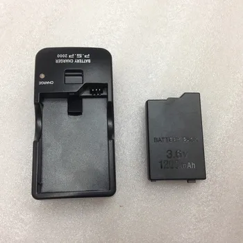 Jogo de acessórios Para Uma Bateria de PSP Pack 3,6 V 1200mAh + Uma Bateria de PSP Estação de Carregamento do Carrinho de Berço Para SONY PSP-2000,3000