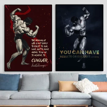 Motivacional Citação Cartaz Arnold Schwarzenegger Impressão Corpo De Ginásio De Fitness Arte Tela De Pintura, Decoração Sala De Estar Ginásio De Decoração De Quarto
