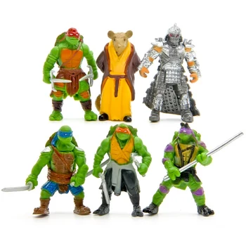 2020Lovely Mini Tartarugas Ações Figura dos desenhos animados de Tartaruga Tartarugas Brinquedos Para Crianças de Anime Figura de Boneca Presentes de Aniversário 6pcs/Bag5cm