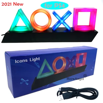 Para PS4/PS5 Ícone do Jogo Lâmpada do Sinal de Controle de Som Lâmpada Decorativa Luzes Coloridas Candelabro LED de Luz de Jogo de 2 Tipos