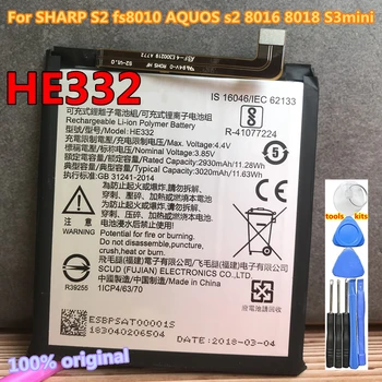 Novo de Alta Qualidade 3020mAh HE332 Bateria para o Sharp Aquos C10 S2 Fs8010 8016 8018 S3mini mini s3 Celular