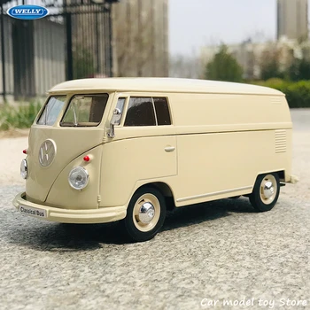 WELLY 1:24 Volkswagen 1963 T1 ÔNIBUS van simulação liga de modelo de carro artesanato decoração coleção de ferramentas de brinquedo de presente