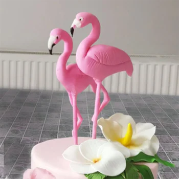 1 PC Flamingo Bolo Topper Bonito Trópico Festa de Garota Verão de Aniversário de Casamento Decoração Flamingo Presentes Havaí, Havaí Decoração do Partido