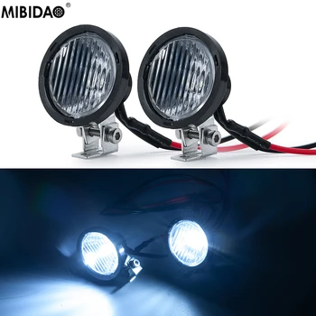 MIBIDAO Carro RC Brilhantes Luzes LED Farol Projector Para 1/10 Axial SCX10 90046 Traxxas TRX4 TRX6 D90 Wraith RR10 Redcat Gen8