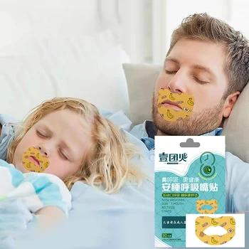 30Pcs/Caixa de Anti-Ronco Adesivos Para Crianças, Adultos Noite de Sono Lábio Nariz para Respirar Melhorar Patch Boca Correção Etiqueta de Fita
