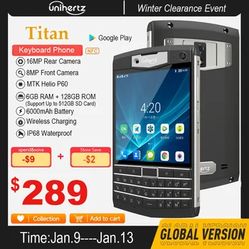 Unihertz Titan Octa Core Smartphone Robusto 4G 6GB de 128GB Android de 10 Teclado QWERTY Telefone Móvel NFC 6000mAh de 8MP 16MP Celular